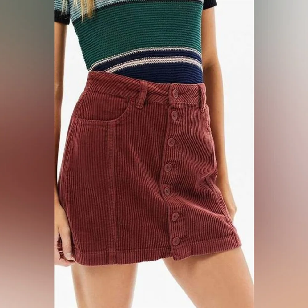 PacSun Y2K Blue Courderoy Button Front Skirt - Picture 6 of 9